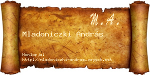 Mladoniczki András névjegykártya