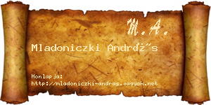 Mladoniczki András névjegykártya