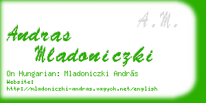 andras mladoniczki business card