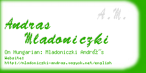 andras mladoniczki business card